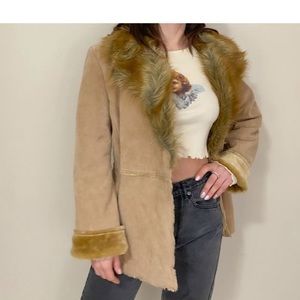 Vintage Suede and faux fur jacket M